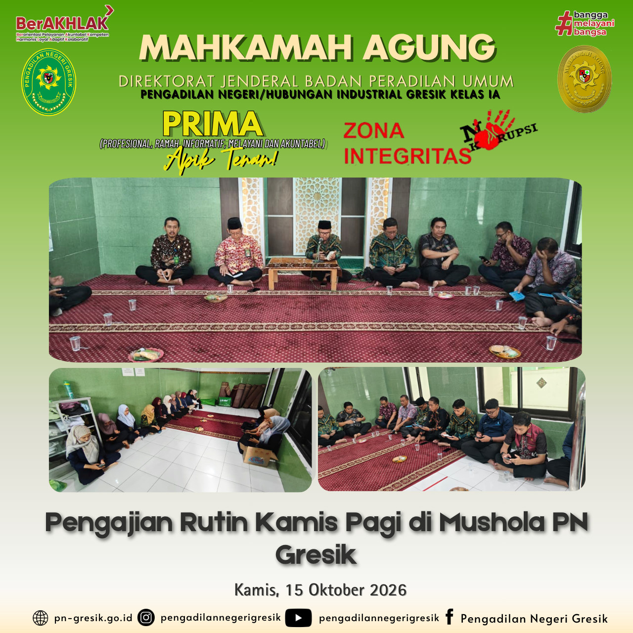 Pengajian Rutin Kamis Pagi di Mushollah PN Gresik 